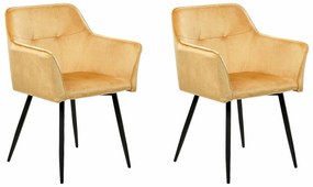 Καρέκλα Berwyn 1276, Κίτρινο, 84x60x49cm, 9 kg, Ταπισερί, Μεταλλικά, Ξύλο, Μπράτσα, Ξύλο: Λεύκα | Epipla1.gr