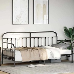vidaXL Σκελετός κρεβατιού ημέρας Μαύρο 90 x 190 cm