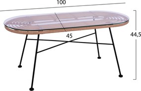 ΣΕΤ ΣΑΛΟΝΙ 4ΤΜΧ ALLEGRA HM5460 ΜΕΤΑΛΛΟ &amp; WICKER ΣΕ ΜΠΕΖ ΧΡΩΜΑ