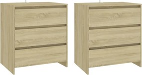 vidaXL Μπουφές 3 τεμαχίων Sonoma Δρυς Επεξεργασμένο Ξύλο