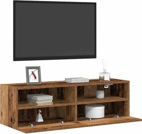 vidaXL Ντουλάπι Τηλεόρασης Τοίχου 2 pcs Παλιό Ξύλο Επεξεργασμένο Ξύλο
