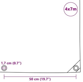 vidaXL Μουσαμάς 650 γρ./μ.² Μπλε 4 x 7 μ.