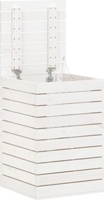 vidaXL Καλάθι Ρούχων Λευκό 44 x 44 x 66 εκ. από Μασίφ Ξύλο Πεύκου