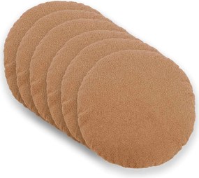 vidaXL Κάλυμμα Μαξιλαριού 6 pcs HEERLEN Μπεζ Ø 40 cm Μπουκλέ
