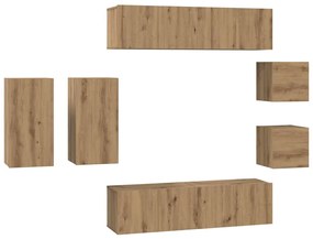 vidaXL Σετ επίπλου τηλεόρασης 8 pcs artisan δρυς 30.5 x 30 x 60 εκ.