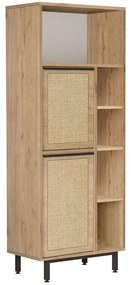 Στήλη Μπάνιου 956LCS3479 60x35,5x161,6cm Walnut-Oak Μοριοσανίδα, Μέταλλο