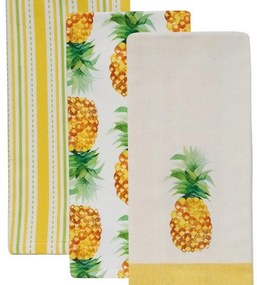 Πετσέτες Κουζίνας Fazzy 253 (Σετ 3τμχ) Green-Yellow Kentia 40x60cm 100% Βαμβάκι