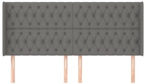 vidaXL Κεφαλάρι με Πτερύγια Σκούρο Γκρι 183x16x118/128 εκ. Υφασμάτινο