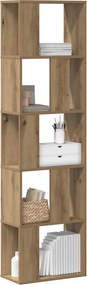 vidaXL Βιβλιοθήκη 5 Επιπέδων Δρυς 45x23,5x162,5 εκ. Επεξεργ. Ξύλο