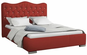 Κρεβάτι Baltimore 141, Διπλό, Κόκκινο, Ταπισερί, Τάβλες για Κρεβάτι, 200x218x100cm, 133 kg | Epipla1.gr