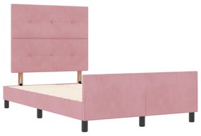 vidaXL Κρεβάτι Ροζ 120x190 cm Βελούδο
