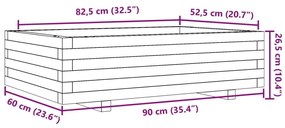 Ζαρντινιέρα Κήπου 90x60x26,5 εκ. από Εμποτισμένο Ξύλο Πεύκου - Καφέ