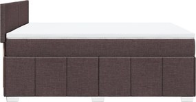 vidaXL Κρεβάτι Boxspring με Στρώμα Σκούρο Καφέ 140x200 εκ Υφασμάτινο
