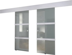 vidaXL Πόρτα Διπλή Συρόμενη Γυάλινη