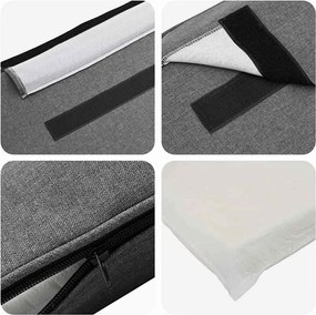 vidaXL Ταπετσαρισμένο κεφαλάρι Λευκό και Ανοιχτό Γκρι 75 cm