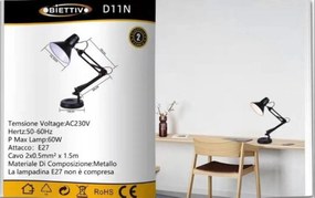 Φωτιστικό Γραφείου Obiettivo D11N Μαύρο