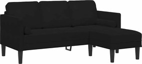 vidaXL Σετ Καναπέ με μαξιλάρι 2 pcs Μαύρο Πολυεστέρας