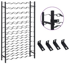vidaXL Κάβα / Ραφιέρα Κρασιών για 72 Μπουκάλια Μαύρη Σιδερένια