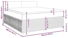 Κρεβάτι Boxspring με Στρώμα Μαύρο 180x200 εκ. Βελούδινο - Μαύρο