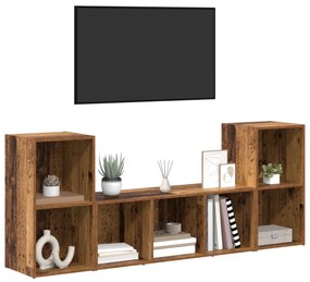 vidaXL Ντουλάπι TV 3 pcs Καφέ 107 x 35 x 37 cm Επεξεργασμένο ξύλο