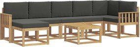 vidaXL Σειρά Καναπέ Εξωτερικού 8 pcs Άσπρο και Ανθρακί Πολυεστέρας