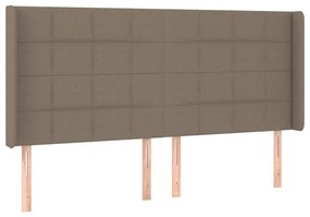 Κρεβάτι Boxspring με Στρώμα &amp; LED Taupe 160x200 εκ. Υφασμάτινο - Μπεζ-Γκρι