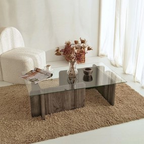Τραπεζάκι Σαλονιού Καρυδί DEFOZE 105x65x30