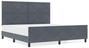 vidaXL Κρεβάτι  Σκούρο Γκρι 180x200 εκ. Βελούδο