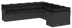 vidaXL Σετ Καναπέ Κήπου 13 pcs Μαύρο συνθετικό ρατάν