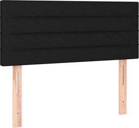 vidaXL Κρεβάτι Boxspring με Στρώμα Μαύρο 90x190 εκ.Υφασμάτινο
