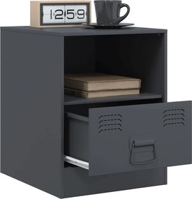vidaXL Κομοδίνο Ανθρακί 34,5 x 39 x 44 εκ. από Χάλυβα