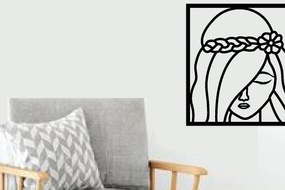 Σετ των 2 Intra απο ξύλο plywood 3mm-4mm πάχος – Γυναικείο λουλούδι κοπής μεταλλικού τοίχου με λέιζερ Δίασταση  40x30 cm INTRAFABR-89289415