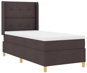 vidaXL Κρεβάτι με ελατήρια με στρώμα Καφέ 100 x 200 cm ύφασμα