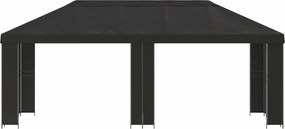 vidaXL Κήπος Γκαζebo 6 x 3 m Ανθρακί Πολυεστέρας και Χάλυβας 190 gsm