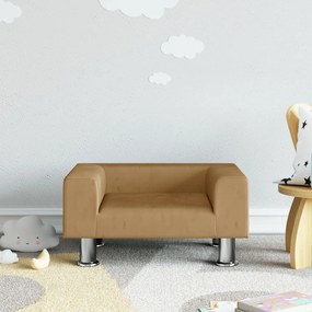 Καναπές Παιδικός Καφέ 50 x 40 x 26,5 εκ. από Βελούδο