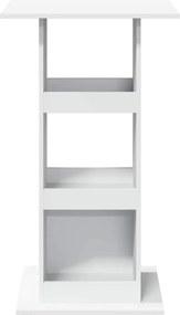 vidaXL Τραπέζι Μπαρ με Ράφια Λευκό 60x60x102 εκ. Επεξεργ. Ξύλο
