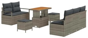 vidaXL Σετ Καναπέ Κήπου με μαξιλάρι 8 pcs Γκρι 90 x 55 x 71 cm