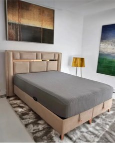 Stewehome Ελαστικό σεντόνι διπλής όψης από βαμβάκι με ζακάρ σχέδιο 120x200 cm