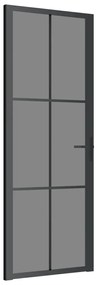 vidaXL Εσωτερική Πόρτα 76x201,5 εκ. Μαύρη ESG Γυαλί και Αλουμίνιο