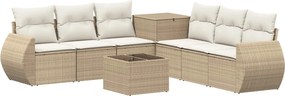 vidaXL Σετ Καναπέ 8 τμχ. Μπεζ και Κρέμ 55 x 55 x 37 εκ