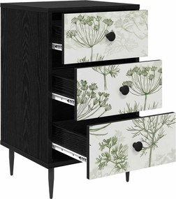 vidaXL Κομοδίνο GOTHA 2 τμχ. Μαύρη Δρυς 36 x 33 x 61 εκ.