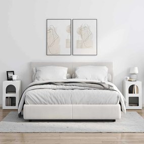 vidaXL Κομοδίνο 2 pcs Λευκό 29,5 x 33,5 x 50 εκ Επεξεργασμένο ξύλο