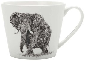 Κούπα African Elephant Marini Ferlazzo DX0510 450ml Black-White Maxwell &amp; Williams Πορσελάνη