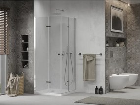 Mexen Lima Διπλή πτυσσόμενη καμπίνα ντους 90 x 90 cm, διάφανη, χρώμιο + επίπεδη