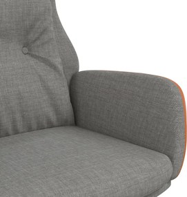 vidaXL Πολυθρόνα Relax Ανοιχτό Γκρι από Ύφασμα και PVC