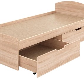 Κρεβάτι Regan με συρτάρια σε oak απόχρωση 90x200εκ 94.4x204.2x65 εκ.