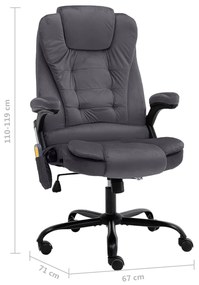 vidaXL Πολυθρόνα Γραφείου Μασάζ Σκούρο Γκρι Βελούδινη