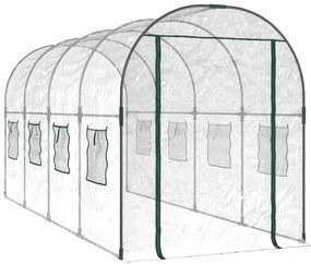 vidaXL Θερμοκήπιο Διαφανές 160x400x190 εκ. PVC &amp; Χάλυβας Ηλεκτρ. Βαφή