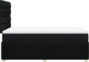 vidaXL Κρεβάτι Boxspring με Στρώμα Μαύρο 120x190 εκ. Υφασμάτινο