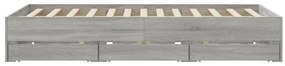 vidaXL Πλαίσιο Κρεβατιού με συρτάρια Γκρι sonoma 140x200εκ. Επεξ. Ξύλο